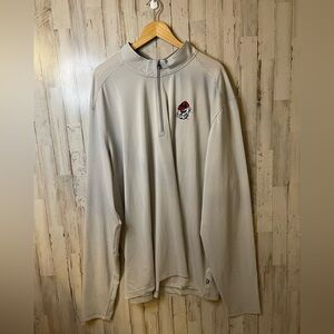 Men’s Georgia Bulldogs Cutter & Buck Gray/White Striped Quarter Zip Size 4XLT
